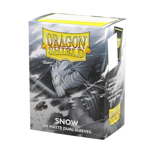 Dragon Shield | Matte Dual Standard Size Card Sleeves | 100 CT - Smooth & Tough Premium TCG Sleeves - Compatible with Pokemon, Flesh & Blood, One Piece & Magic the Gathering | Snow - color: Snow