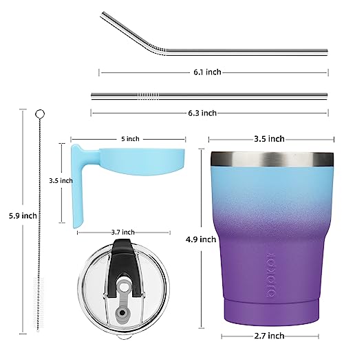 BJPKPK 10 oz Mini Tumbler with Lid, Straw & Handle, Insulated Steel Cup | Small, Spill Proof, Leak Proof, Thermal, Double Wall Vacuum, Sweatproof, Dishwasher Safe, BPA Free, Ocean Dream - color: A-Ocean Dream, size: 10 Ounces