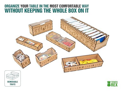 TowerRex Organizer for Paleo Board Game and Paleo Expansions, Board Game Insert, Token Tray, Card Holder, Board Game Accessories
