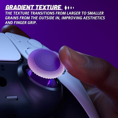 eXtremeRate ThumbsGear V3 Interchangeable Ergonomic Thumbsticks for PS5 Controller, Replacement Analog Thumb Sticks for PS4 Controller - 4 Height Adjustable Convex & Concave Grip Joysticks - Purple - color: Purple