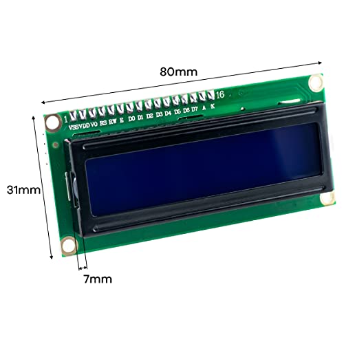Hosyond 3pcs I2C IIC 1602 LCD Display Module 16x02 LCD Screen Module for Arduino Raspberry Pi (Pack of 2) - size: I2C LCD 1602 (Pack of 2)