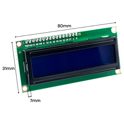 Hosyond 3pcs I2C IIC 1602 LCD Display Module 16x02 LCD Screen Module for Arduino Raspberry Pi (Pack of 2) - size: I2C LCD 1602 (Pack of 2)