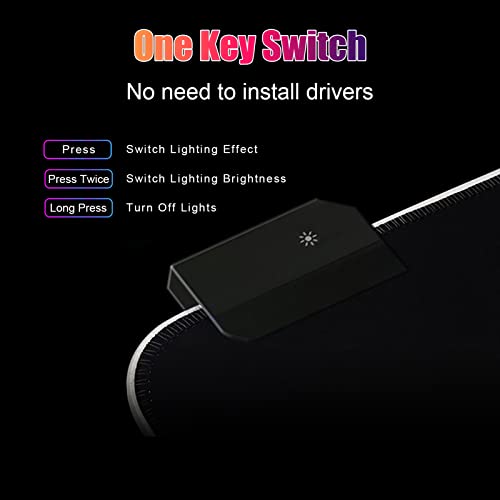 RGB Large Gaming Mouse Pad, Extended Mouse Pad with 14 Lighting Modes, Superior Micro-Weave Cloth, Non-Slip Base, 800 x 300mm / 31.5 × 11.8 in (Milk Tea) - color: Milk Tea