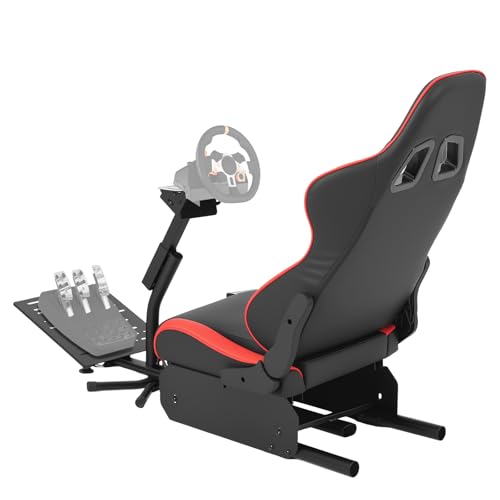 Racing Wheel Stand,Foldable Racing Simulator Cockpit for g923/g920/g29, Steering Wheel Stand & Foot Pedal Angle Adjustable,Sim Racing Cockpit for Thrustmaster t248p, Fanatec, Hori, Mad Catz. - size: 25.6x27.6x31.5in
