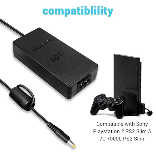 Power Supply for PS2, AC Adapter Charger Cable Cord for Sony PlayStation 2 PS2 Slim A/C 70000 Console