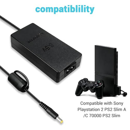 Power Supply for PS2, AC Adapter Charger Cable Cord for Sony PlayStation 2 PS2 Slim A/C 70000 Console