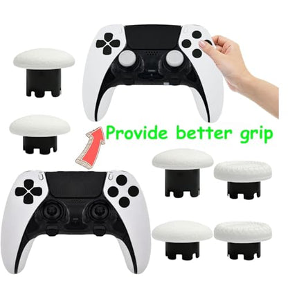 6 Pack Interchangeable Thumbstick Caps for PS5 DualSense Edge Controller,Swappable Thumbsticks Replacement for PS5 Edge Controller,Replacement Joysticks for PS5 Edge Controller(White) - color: white
