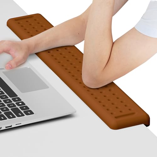 Leolee L-Shaped Desk Long Wrist Rest Elbow 60CM, Brown Arm Rest for Desk | Memory Foam, Non-Slip Base, Ergonomic Desk Edge Cushion, Wrist Support for Computer Keyboard, Typing, Office, Home - color: New-brown-60cm-1p
