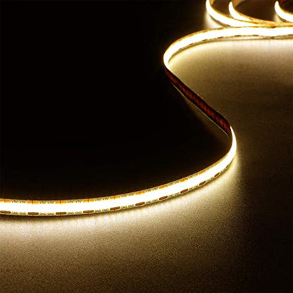 dephen 5V USB LED Light Strip 4.9ft, Warm White Under Cabinet Lighting | 3000K Dotless COB String, Flexible and Cuttable, CRI 90, Self Adhesive Tape for TV Backlight, Mirror, Bed, 3D-Printer, DIY - size: 4.92ft-3000K-USB