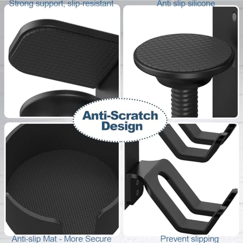 Under Desk Controller Holder Clamp Headphone Cup Organizer | under desk clamp-on controller holder, headphone hanger, desk cup holder, no-drill install, gaming desk organizer