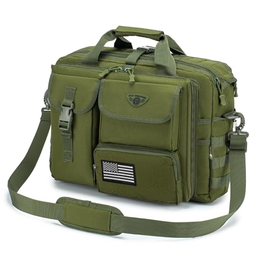 Stypos Tactical Messenger Bag,Tactical Briefcase for Man Military Laptop Bag 14 Inch/15.6 Inch /17.3 Inch Messenger Work Bag - color: Green, size: 18inch Large