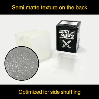 Battle Sleeves! Semi Matte for Standard Sized Trading Cards | Super Easy to Shuffle! | 200 Count | Frosted Clear - color: Frosted Clear