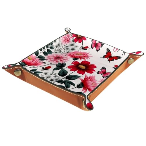 Vintage Flowers Butterfly Dice Tray Dice Rolling Tray Folding Dice Holder for Dice Games, Like RPG, DND and Other Table Games - color: Multi 6