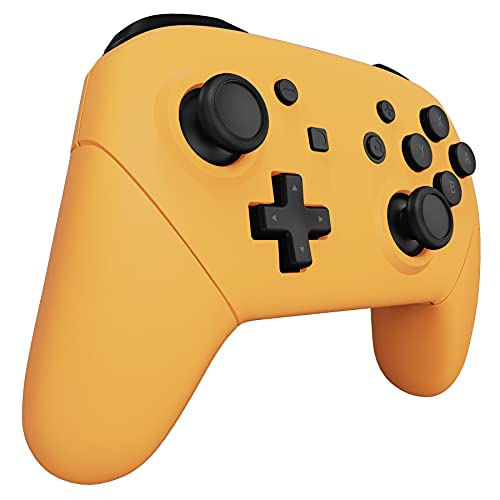 eXtremeRate Caution Yellow Faceplate Backplate Handles for Nintendo Switch Pro Controller, Soft Touch DIY Replacement Grip Housing Shell Cover for Nintendo Switch Pro - Controller NOT Included - color: Caution Yellow