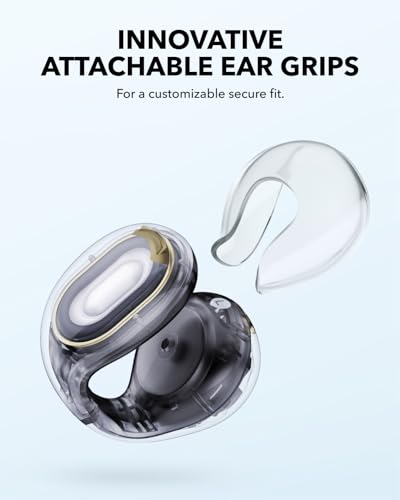 Soundcore C30i by Anker, Open-Ear Earbuds, Clip-On Headphones, Lightweight Comfort, Stable Fit, Firm-Shell Design, Attachable Ear Grips, Big Drivers for Clear Audio, 30H Play, IPX4 Water-Resistant | Lightweight Comfort, Stable Fit, Firm-Shell Design, Clea