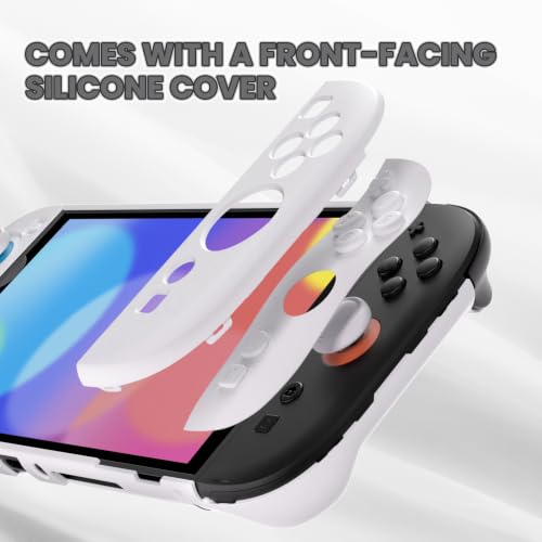 PlayVital Protective Case for Nintendo Switch 2 - Cute Dockable Hard Case Shell for Switch 2 with Thumb Grip & Sticker & Button Caps, Anti-Scratch & Shockproof Cover Skin - White - color: White