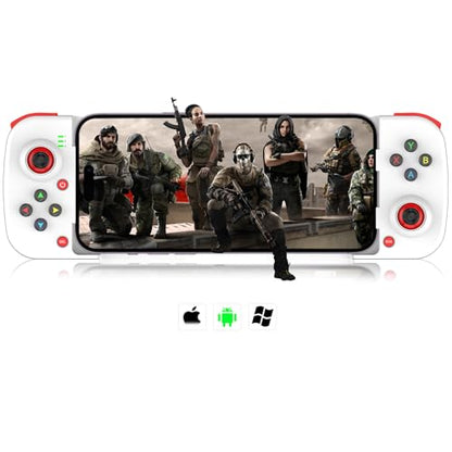 ARVIN Mobile Game Controller for iOS iPhone 14/13/12/11/X, iPad, MacBook, Android Samsung, TCL, Tablet, PC, Steam Deck, Wireless Gamepad Joystick for Call of Duty, Apex, with Macro Programming, White - color: White