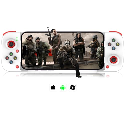 ARVIN Mobile Game Controller for iOS iPhone 14/13/12/11/X, iPad, MacBook, Android Samsung, TCL, Tablet, PC, Steam Deck, Wireless Gamepad Joystick for Call of Duty, Apex, with Macro Programming, White - color: White