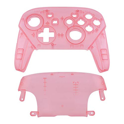 eXtremeRate Cherry Pink Faceplate and Backplate for Nintendo Switch Pro Controller, DIY Replacement Shell Housing Case for Nintendo Switch Pro - Controller NOT Included - color: Clear Cherry Pink