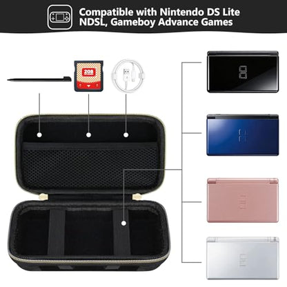 Supmay Hard Carrying Case Compatible with Nintendo DS Lite NDSL, Gameboy Advance Games Storage Holder Travel Bag with Mesh Pocket for USB Charging Cable, Stylus, Earphones, Game Cartridge, Black - color: Black Cube