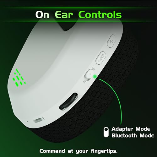 Gvyugke Wireless Gaming Headset for Xbox Series X/S, Xbox One, PS5, PC, Bluetooth 6.0 Gaming Headphones with Flip-to-Mute Noise-Canceling Mic, 70-Hour Playtime, Foldable, 3D Surround Sound - White - color: BlackWhite