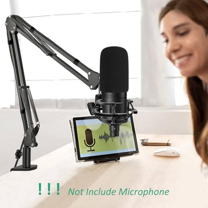 AT2020 Mic Stand, Adjustable Mic Boom Arm with Shock Mount, Foam Windscreen and Cable Ties, for AT2020 AT2020USB AT2020USB+ AT2035 - color: Boom Arm Stand