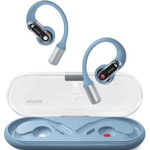 Nothing Ear (Open) Open Ear Headphones, Ultra-Light with Adjustable Earhooks, Multipoint Connection Bluetooth Earbuds, Clear Voice Technology for AI Calls, IP54, Fast Charging, ChatGPT Supported - color: Blue