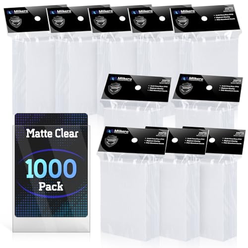 1000 Counts Card Sleeves, Matte Clear Card Sleeves Deck Card Protectors, Trading Card Sleeve Fit for MTG, Baseball, Sports, Game Cards (Matte Clear) - color: Matte Clear, size: 1000 Pack