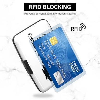 Card Holder Credit Cards Holder for Women RFID wallet women Business Card Holder Wallet Mini Aluminum Card Wallet RFID Blocking Slim Metal Hard Card for Women, Black Cat - color: Black Cat