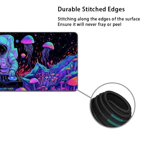 Desk Mat, Large Gaming Mouse Pad with Wrist Rest, 4 in1 XXL Mouse pad+Keyboard Wrist Rest+Mouse Pad Wrist Support+Cup Coaster Set, Ergonomic Desk Pad for Home Office,Spaceman - color: 87