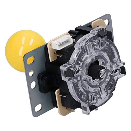 Zunate QM070901 Replacement Joystick, Arcade Game DIY Kit Parts with Encoder, 10 Buttons, Arcade Game Joystick Replacement Tool Kit for Windows XP/7/8/10 (Yellow)