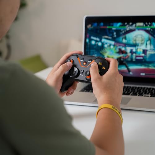 Wireless Gaming Controller for PC: Wired & 2.4G & Bluetooth Controller with 6-Axis Motion, 2-Motor Stereo Vibration, Turbo, Ergonomic Pro Controller, Compatible with PC/NS/Android (No Xbox/PS, Black) - color: 1 Black