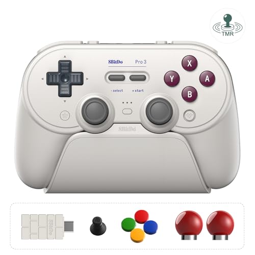 8BitDo Pro 3 Bluetooth Controller for Switch/Switch 2,Windows,TMR Joysticks | Programmable Pro Back Buttons&R4/L4 Bumpers,Hall/Tactile Triggers,Swappable ABXY Buttons,for Apple,SteamOS,Android,G Classic - color: G Classic