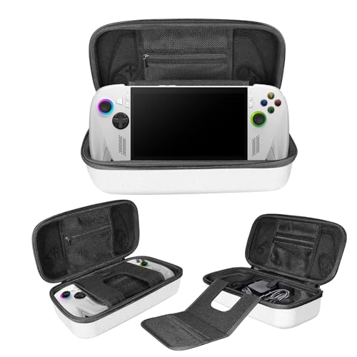 Carrying Case for ASUS ROG XBOX Ally/ROG XBOX Ally X Handheld Gaming Console, Portable EVA Travel Hard EVA Case for Storage and Stand, Shockproof Storage Bag for ROG XBOX Ally X Accessories (White) - color: White