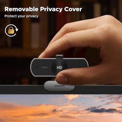 UGREEN 2K Webcam for PC Ultra HD 1080P Computer Webcam with Microphone | PC Camera with Privacy Cover, USB Web Camera for Streaming, Conference, Video Calling, Zoom,Teams, FaceTime - color: Space Grey
