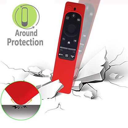 Silicone Protecitve Case Cover for Samsung Smart TV Remote Control BN59 Series, with Magnet Anti-Lost Shockproof Soft Anti Slip Shockproof Remote Control Skin Sleeve Protector (Red) - color: Red