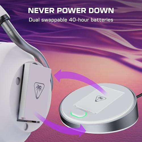 Turtle Beach Stealth Pro II Premium Wireless Gaming Headset for Xbox Series X|S, PS5, PS4, PC - Hi-Res Audio, Dolby Atmos, Active Noise Cancellation, Simultaneous Bluetooth, 24-bit Audio - White - color: White