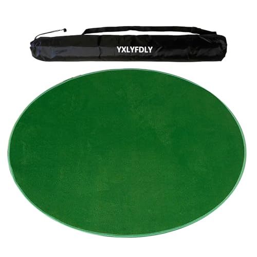 Round Mahjong Mat Thickened and Non-Slip Mahjong Table Cover with Rubber Backing Home Play Mat for Poker, Card, Board, Tile Games(Green,60cm/27.55in) - color: Green, size: 60cm/27.55in