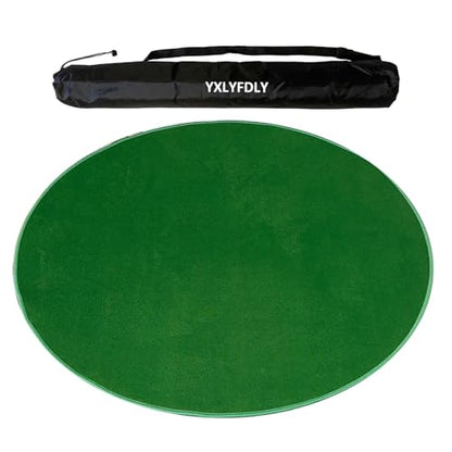 Round Mahjong Mat Thickened and Non-Slip Mahjong Table Cover with Rubber Backing Home Play Mat for Poker, Card, Board, Tile Games(Green,60cm/27.55in) - color: Green, size: 60cm/27.55in