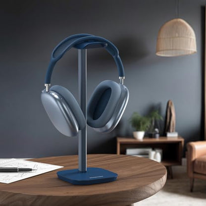 Headphone Stand, Desktop Headset Holder Heavy Base Desk Earphone Stand Aluminum Gaming Headset Hanger Rack for AirPods Max, AirPods, AirPods Pro, Sony, Beats, Bose, Razer and More(Blue) - color: Blue