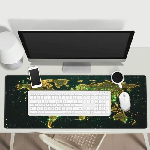 Extended Gaming Mouse Pad, Large Mouse Mat, XL Desk Pad for Keyboard and Mouse, Non-Slip Rubber Base & Stitched Edges for Gamer Office 31.5x11.8 in - color: 2