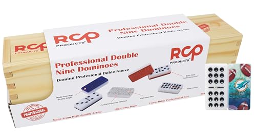 Dominos Set for Adults – Professional Double 9 Cuban Dominoes Set, Classic Travel Board Game with Wood Case Juegos de Mesa (Dolphin) - color: Dolphin