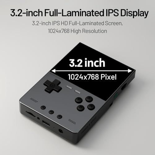 TRIMUI Brick Hammer Retro Handheld Game Console – Metal CNC Aluminum Alloy Body, 3.2" IPS Screen, 8GB Storage, Expandable to 1TB, Built-in 3000mAh Battery - style: Grey-64G