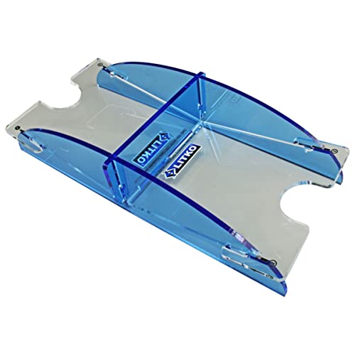 LITKO Standard Card Deck Holder | Draw & Discard, 40-60 | US/EU 70x100mm | Playing card tray for Magic, Pokémon & TCGs | Angled finger notch | Snap-fit, no glue | Laser-cut acrylic - color: Fluorescent Blue, size: Holds 40-60 Standard Cards. Draw & Discar