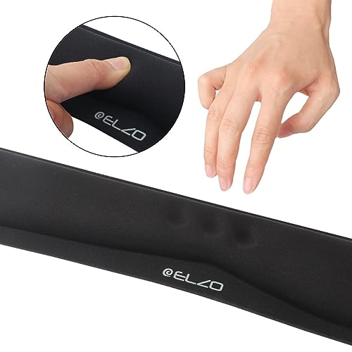 ELZO Keyboard Wrist Rest Pad Support with 65D High-Density Thicken Memory Foam Padding, Ergonomic Design Computer Rest Pad Desk Wrist Mat, Non-Slip Rubber Base Office Laptop | 65D High-Density Thicken Memory Foam Padding, Ergonomic Design Computer Rest Pa
