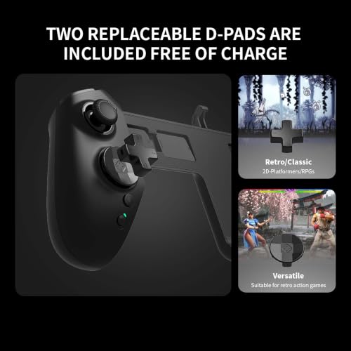 ASRVA Switch 2 Controller | Hall Effect Joystick, 9-Axis Gyro, Turbo, Dual Vibration, 4 Game Card Slots, 2 Replaceable D-pad Caps, Ergonomic Open-Top Replacement Wired Joypad for Nintendo Switch 2（Black） - color: Black