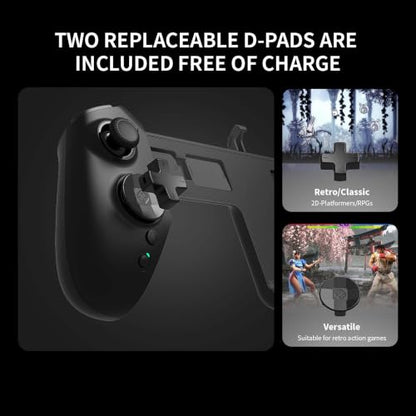 ASRVA Switch 2 Controller | Hall Effect Joystick, 9-Axis Gyro, Turbo, Dual Vibration, 4 Game Card Slots, 2 Replaceable D-pad Caps, Ergonomic Open-Top Replacement Wired Joypad for Nintendo Switch 2（Black） - color: Black