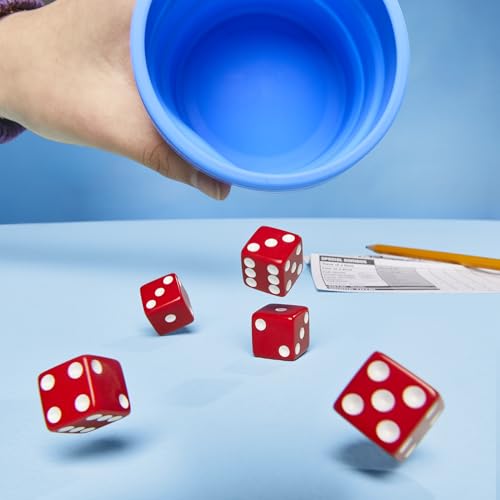 Hasbro Gaming Yahtzee Dice Game | with Collapsible Cup & Storage Case | Fun Family Games for Kids, Teens, Adults | 30 Mins. | 2 or More Players | Ages 8+