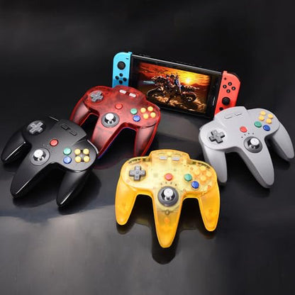 Wireless 2.4 GHz USB N64 Controller Made for Switch 1 & 2 Console (Gray) | (Built-in Vibration) (Rechargeable) (3D Analog Stick) (Plug & Play), Compatible with Switch Online, Windows PC, macOS - color: Wireless Gray