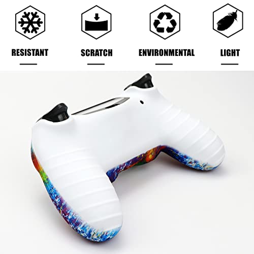 Ps4 Skin, Anti-Slip Shell Cover Case with 10 Joystick Grips Silicone Cover Sticker for PlayStation 4 Controller - color: PS4 controller #14